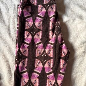 Pink and Brown Butterfly Patterned Leggings